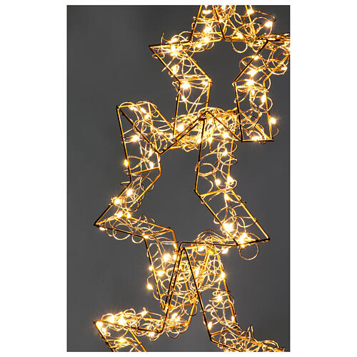 Triple estrella navideña luminosa 126 led blanco cálido full flash int ext 50x35 cm int ext  4