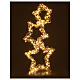 Tripla stella natalizia luminosa 126 led bianco caldo full flash int est 50x35 cm int est s3