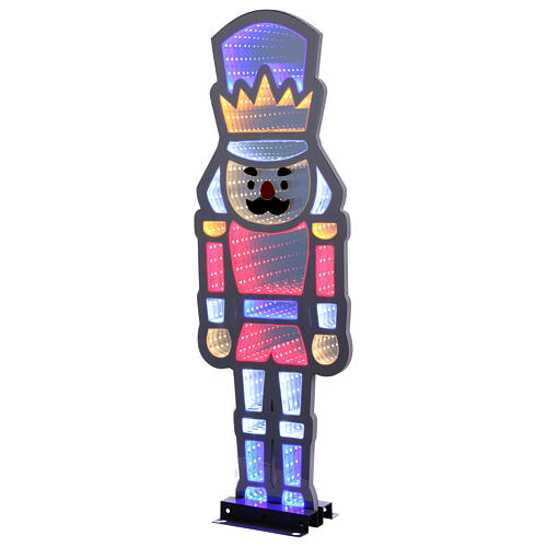 Luminous two-sided nutcraker with 282 multicolour LED lights, Infinity Light effect, 24x8 in, indoor/outdoor 3