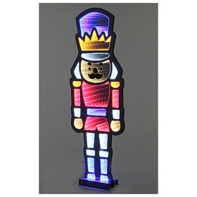 Soldado quebra-nozes luminoso 282 LEDs multicolores Infinity Light interior/exterior 60x25 cm de face dupla