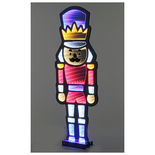 Soldado quebra-nozes luminoso 282 LEDs multicolores Infinity Light interior/exterior 60x25 cm de face dupla 1