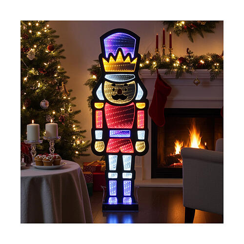 Luminous nutcracker 282 multicolored LEDs Infinity Light internal 60x25 cm double face 2