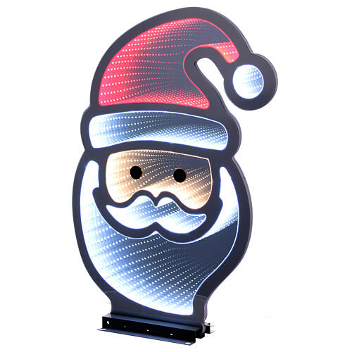 Visage Père-Noël 249 LEDs multicolores Infinity Light int/ext 60x45 cm double face lumière fixe 2