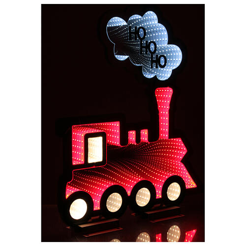 Weihnachtlicher Zug HO HO HO, Infinity Light, 60 × 55 cm, 252 LEDs, beidseitig, innen/außen 4