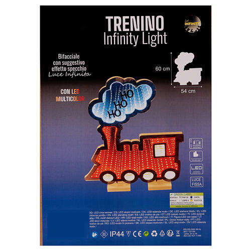 Tren navideño HO HO HO LED 60x55 cm Infinity Light 252 LED multicolor int ext 5