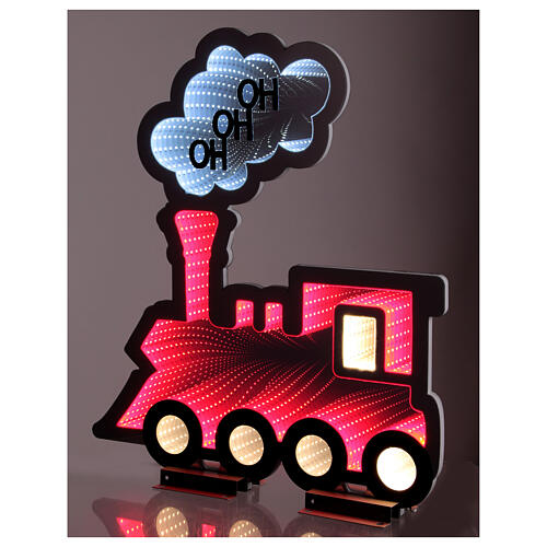Train de Noël HO HO HO 60x55 cm 252 LEDs multicolores Infinity Light int/ext double face 1