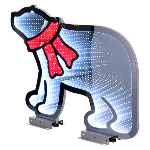 Christmas polar bear 45x60 cm Infinity Light internal 246 double-sided white red LEDs 2