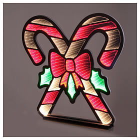 Candy canes with bow, Infinity Light, 468 multicolour LED lights, steady light, 24x12 in, indoor/outdoor