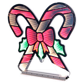 Candy canes with bow, Infinity Light, 468 multicolour LED lights, steady light, 24x12 in, indoor/outdoor