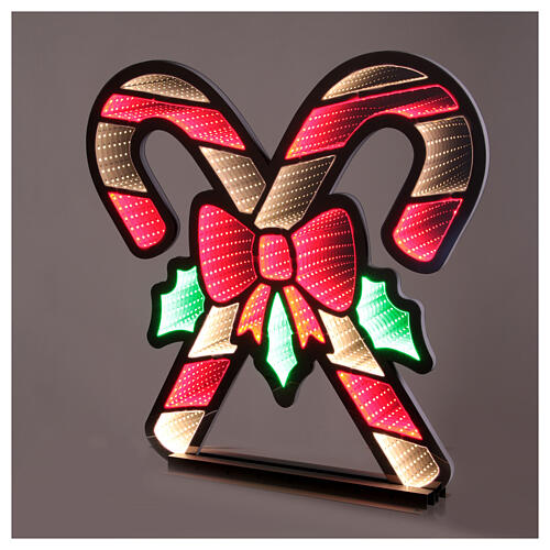 Candy canes with bow, Infinity Light, 468 multicolour LED lights, steady light, 24x12 in, indoor/outdoor 1