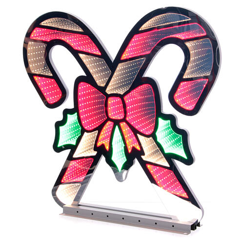 Candy canes with bow, Infinity Light, 468 multicolour LED lights, steady light, 24x12 in, indoor/outdoor 2