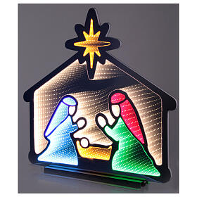 Nativité lumineuse 405 LEDs multicolores Infinity Light int/ext 65x65 cm double face