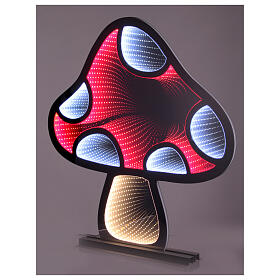 Christmas mushroom, 288 red and white LED lights with Infinity Light effect, 28x28 in, indoor/outdoor