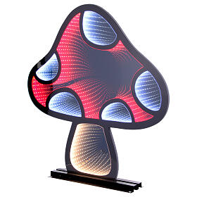 Cogumelo luminoso de Natal branco vermelho 70x70 cm interior/exterior 288 LEDs multicolores Infinity Light