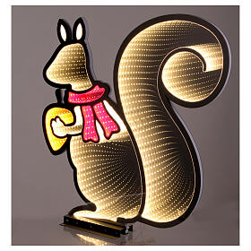 Christmas squirrel, 348 multicoloured LED lights, double sided Infinity Light, indoor/outdoor, 25x25 in