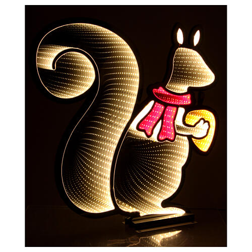 Christmas squirrel, 348 multicoloured LED lights, double sided Infinity Light, indoor/outdoor, 25x25 in 3