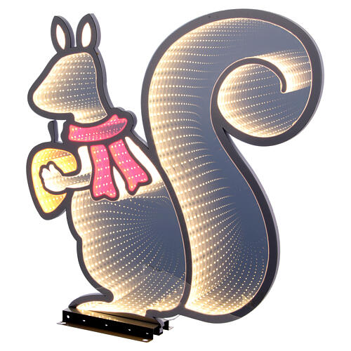 Christmas squirrel, 348 multicoloured LED lights, double sided Infinity Light, indoor/outdoor, 25x25 in 3