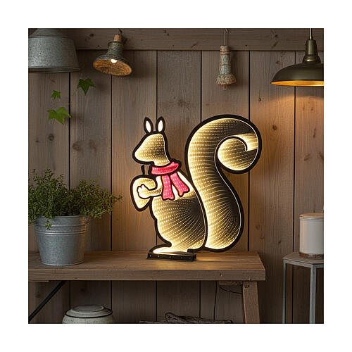 Wiewiórka bożonarodzeniowa podświetlana 348 LED multikolor Infinity Light, dwustronna, 60x65 cm 2