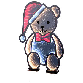 Weihnachtlicher Teddybär mit 378 LED Infinity Light, beidseitig beleuchtet, 75x50 cm für Innen- und Außenbereich, mit festem Licht