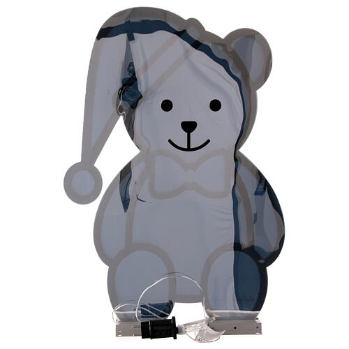 Weihnachtlicher Teddybär mit 378 LED Infinity Light, beidseitig beleuchtet, 75x50 cm für Innen- und Außenbereich, mit festem Licht 5