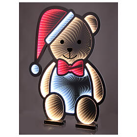Christmas teddy bear, 378 steady LED lights, two-sided Infinity Light, 30x20 in, indoor/outdoor