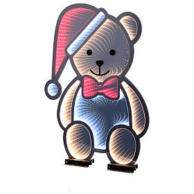 Christmas teddy bear, 378 steady LED lights, two-sided Infinity Light, 30x20 in, indoor/outdoor