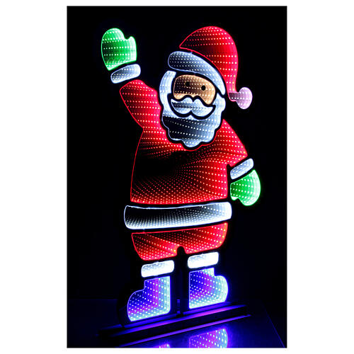 Père Noël qui fait signe Infinity Light 459 LEDs multicolores int/ext double face 75x55 cm 3