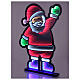 Père Noël qui fait signe Infinity Light 459 LEDs multicolores int/ext double face 75x55 cm s1