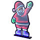 Père Noël qui fait signe Infinity Light 459 LEDs multicolores int/ext double face 75x55 cm s2