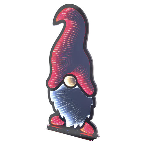 Gnome blanc et rouge Infinity Light 240 LEDs multicolores int/ext double face 90x45 cm 2