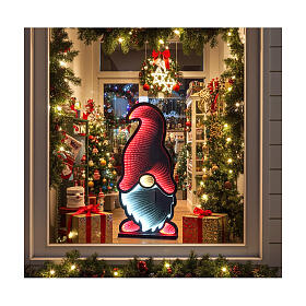 Gnomo branco e vermelho 240 LEDs multicolores Infinity Light 90x45 cm interior/exterior de face dupla luz fixa