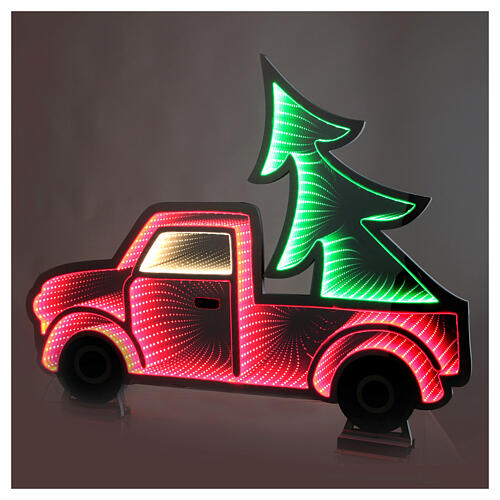 Weihnachtlicher Pick-up mit Tannenbaum, Infinity Light, 65 × 90 cm, 397 LEDs, beidseitig, innen/außen 3