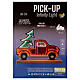 Pick up truck with Christmas tree 397 multicolor LED fixed light 65x90 cm double face s4