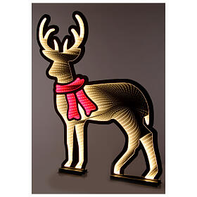 Christmas reindeer, 438 steady multicolour LED lights, two-sided Infinity Light, 35x30 in, indoor/outdoor