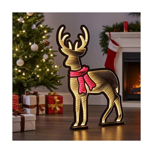 Christmas reindeer, 438 steady multicolour LED lights, two-sided Infinity Light, 35x30 in, indoor/outdoor 2