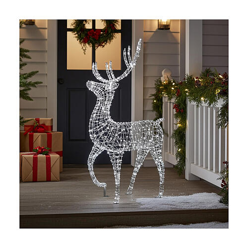 Christmas light reindeer with 700 cold white LEDs, indoor/outdoor, 60x32x10 in 2