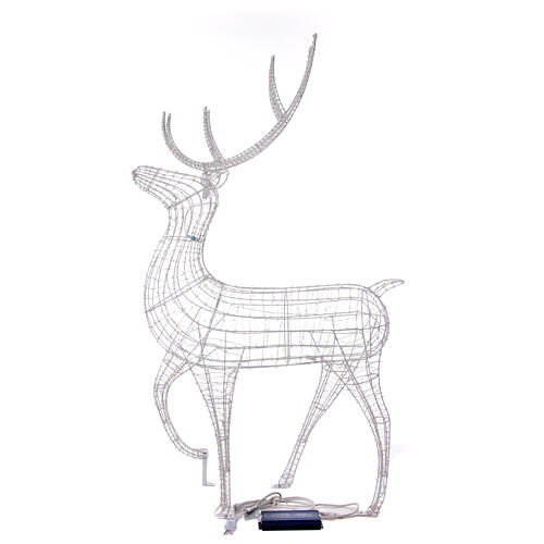 Renna luminosa natalizia int est 700 LED bianco ghiaccio 150x80x25 cm luce fissa 9