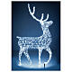 Renna luminosa natalizia int est 700 LED bianco ghiaccio 150x80x25 cm luce fissa s3