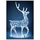 Renna luminosa natalizia int est 700 LED bianco ghiaccio 150x80x25 cm luce fissa s4