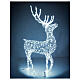 Renna luminosa natalizia int est 700 LED bianco ghiaccio 150x80x25 cm luce fissa s5