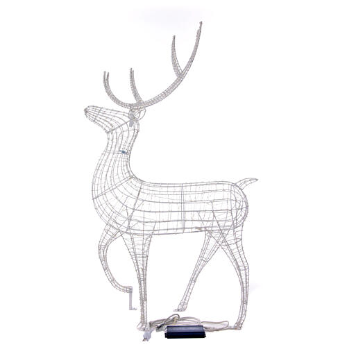 Christmas lighted reindeer int ext 700 fixed ice white LEDs 150x80x25 cm 8