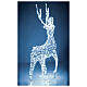 Christmas lighted reindeer int ext 700 fixed ice white LEDs 150x80x25 cm s6