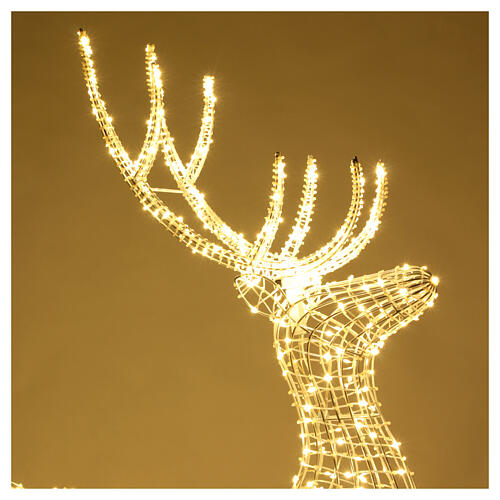 Christmas light reindeer with 700 warm white LEDs, indoor/outdoor, 60x32x10 in 2