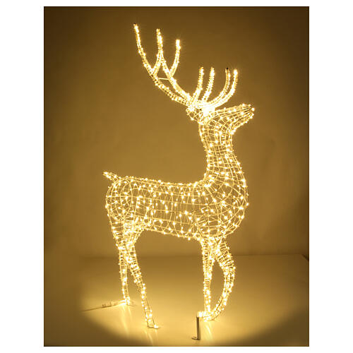 Christmas light reindeer with 700 warm white LEDs, indoor/outdoor, 60x32x10 in 4