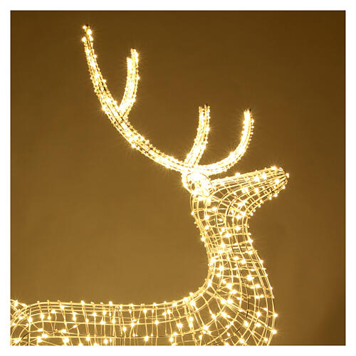 Christmas light reindeer with 700 warm white LEDs, indoor/outdoor, 60x32x10 in 5