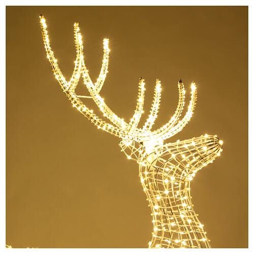 Renna luminosa 150x80x25 cm 700 maxi gocce led luce fissa int est bianco caldo 3