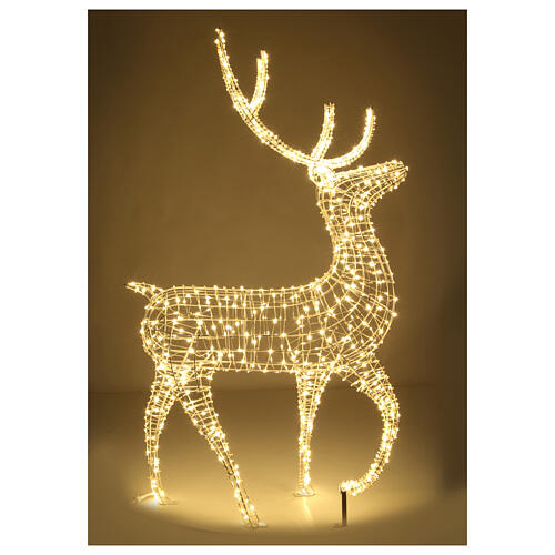 Renna luminosa 150x80x25 cm 700 maxi gocce led luce fissa int est bianco caldo 4