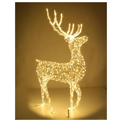 Renna luminosa 150x80x25 cm 700 maxi gocce led luce fissa int est bianco caldo 5