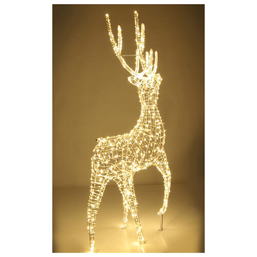 Renna luminosa 150x80x25 cm 700 maxi gocce led luce fissa int est bianco caldo 7