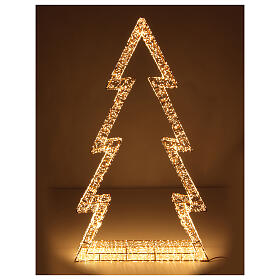 Maxi albero luminoso 3D 9600 LED bianco caldo solo uso interno 150x80x25 cm 